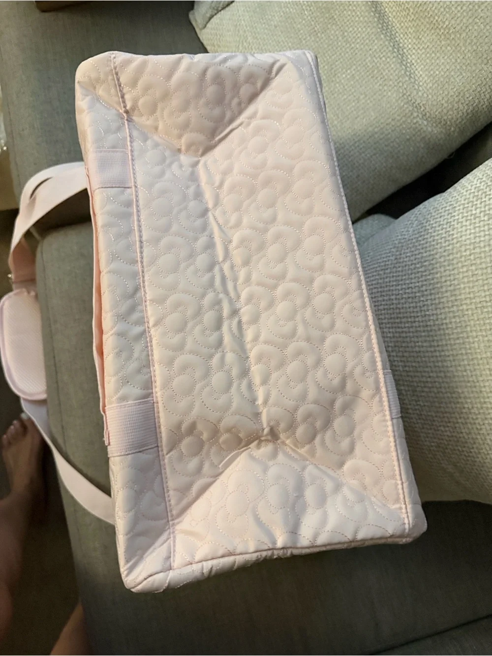 Hello Kitty Light Pink Quilted Tote with Plush Charm